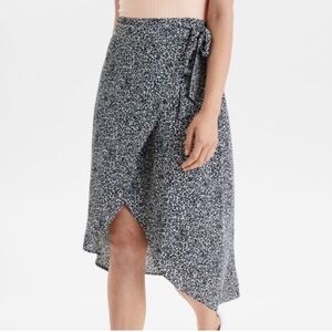 American Eagle Leopard Wrap Midi Skirt Balletcore